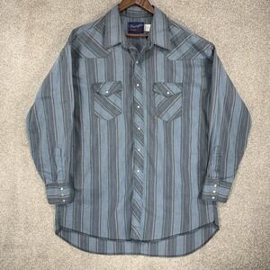 VTG Wrangler X-Long Tail 19x36 Tall 2x 90's Cowboy Pearl Snap Long Sleeve *Flaw*